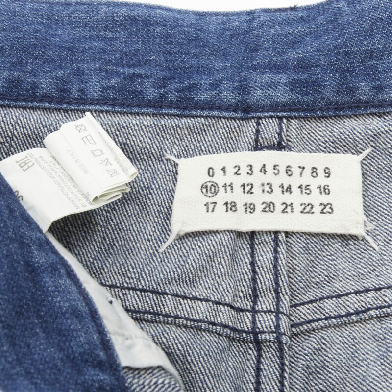 Men's Maison Margiela washed denim patchwork cropped jeans