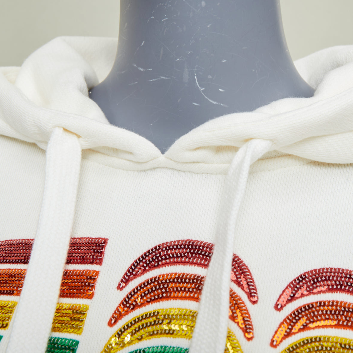 Women's Gucci Rainbow Sequin Logo cropped hoodie