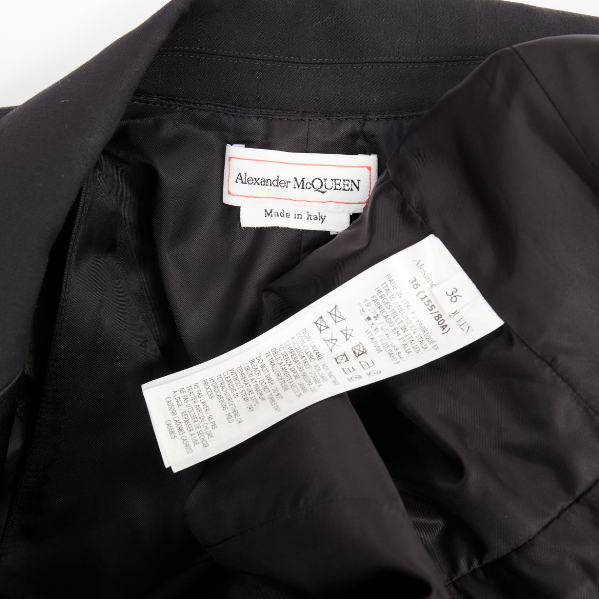 Women's Alexander McQueen wool peplum tulle tuxedo blazer
