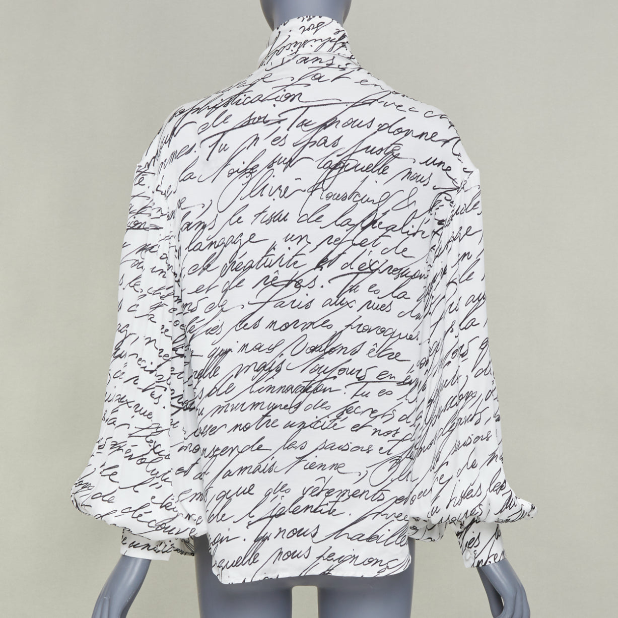 Women's Balmain Love Letter Print pussybow blouse