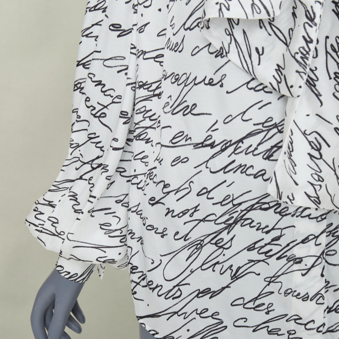 Women's Balmain Love Letter Print pussybow blouse
