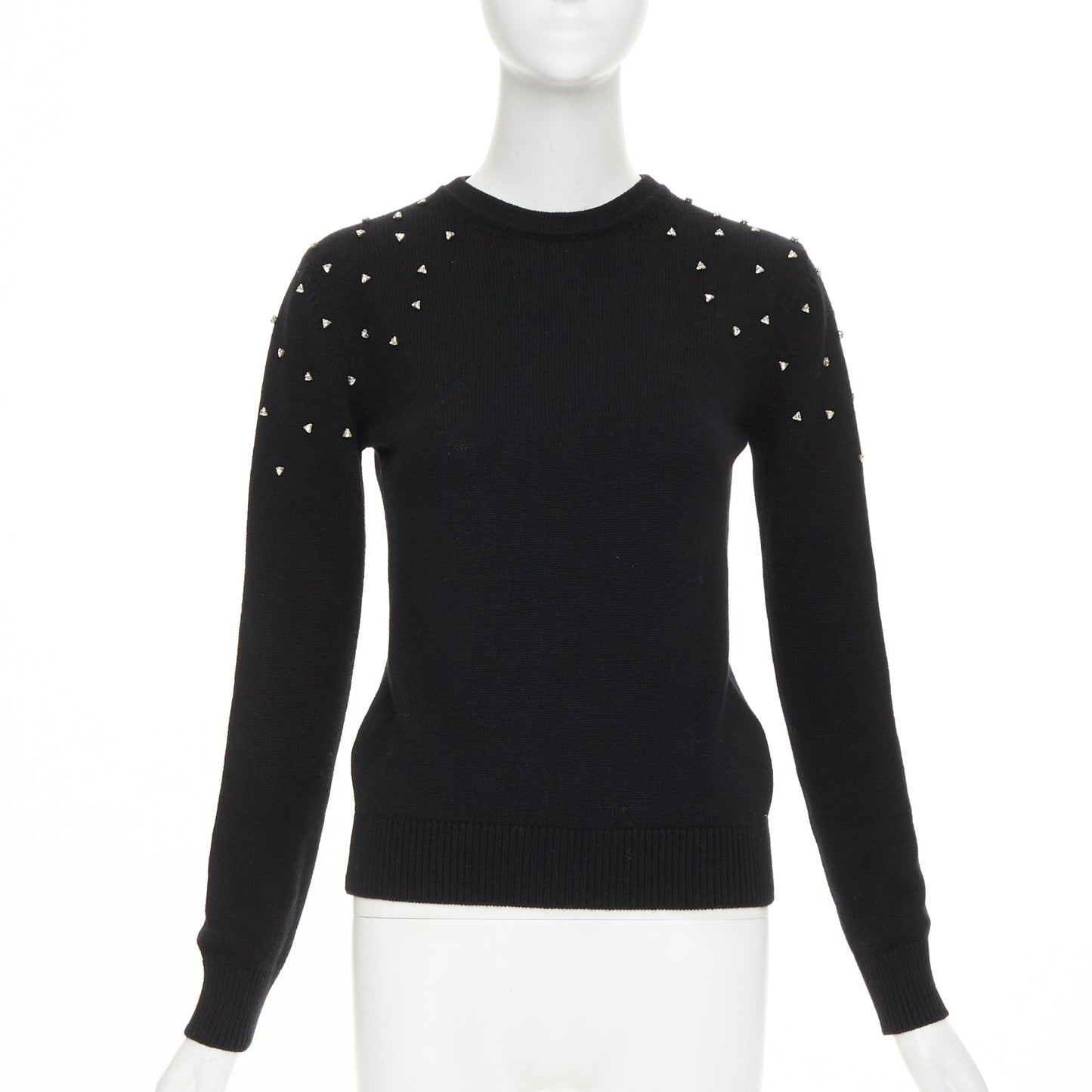 Women's Saint Laurent cashmere crystal embellished crew sweater