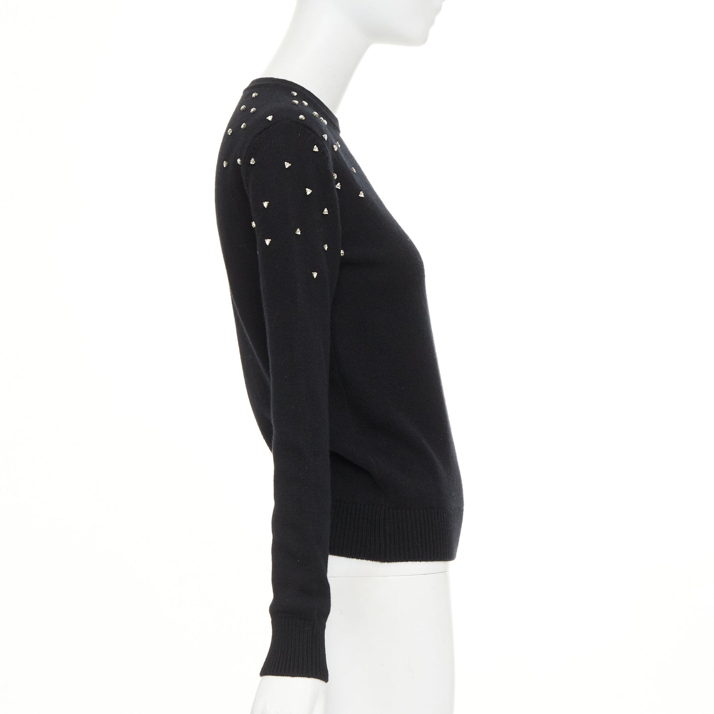 Women's Saint Laurent cashmere crystal embellished crew sweater