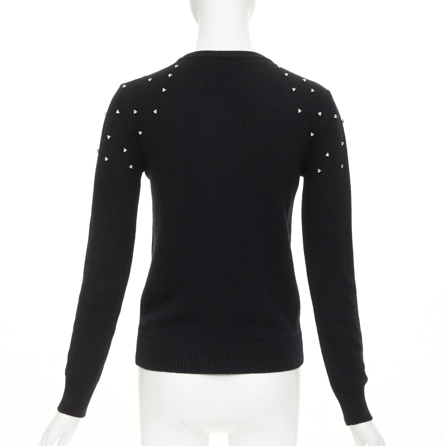 Women's Saint Laurent cashmere crystal embellished crew sweater