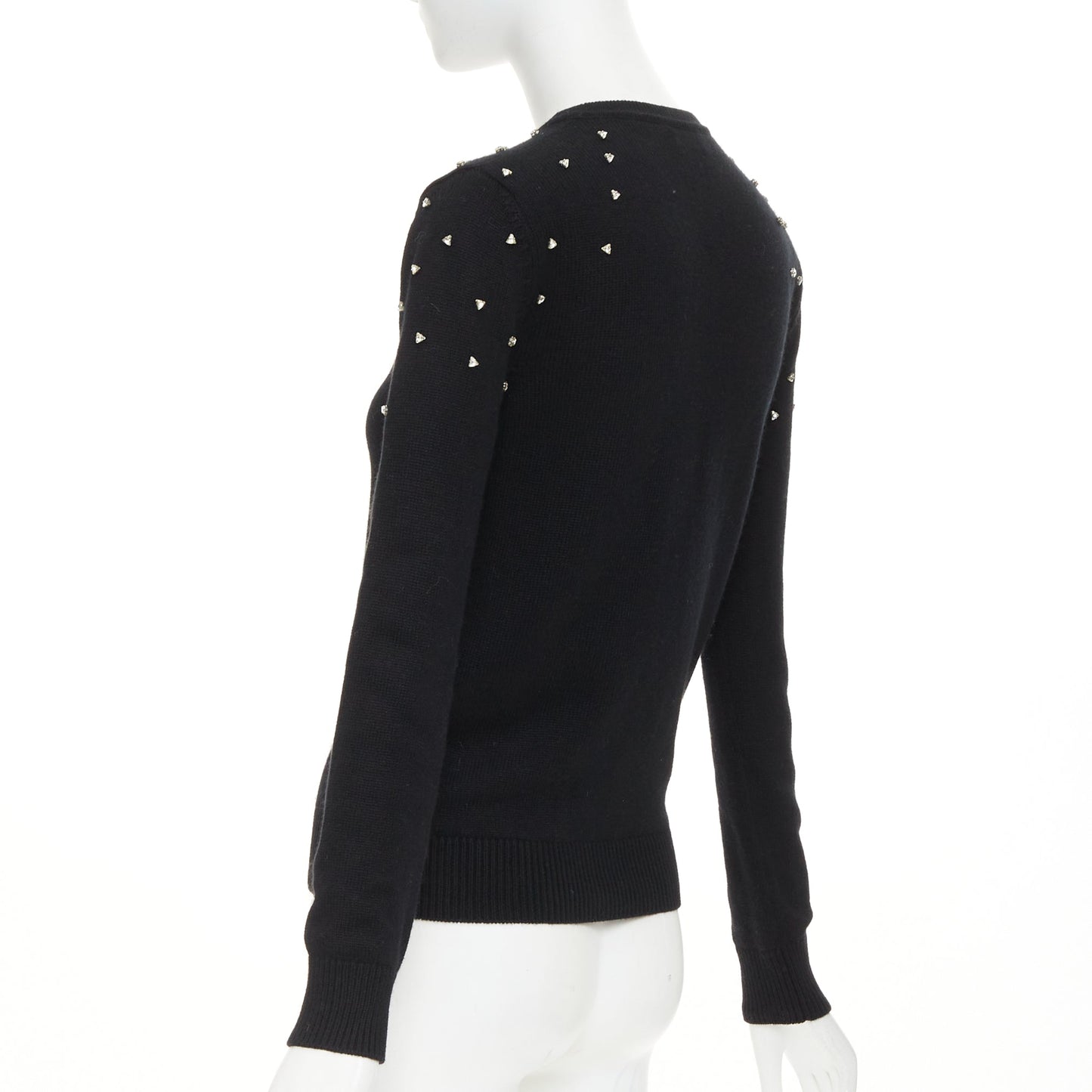 Women's Saint Laurent cashmere crystal embellished crew sweater