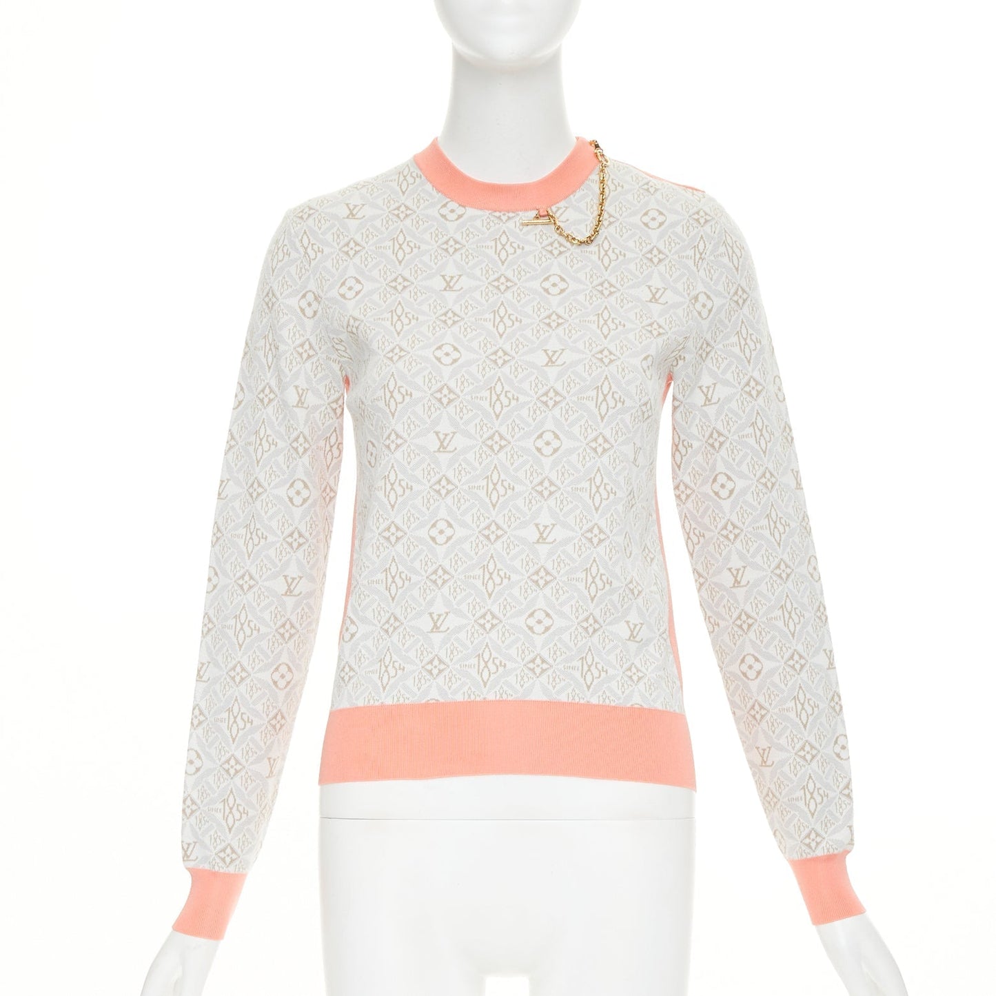 Women's Louis Vuitton monogram silk cotton jacquard sweater