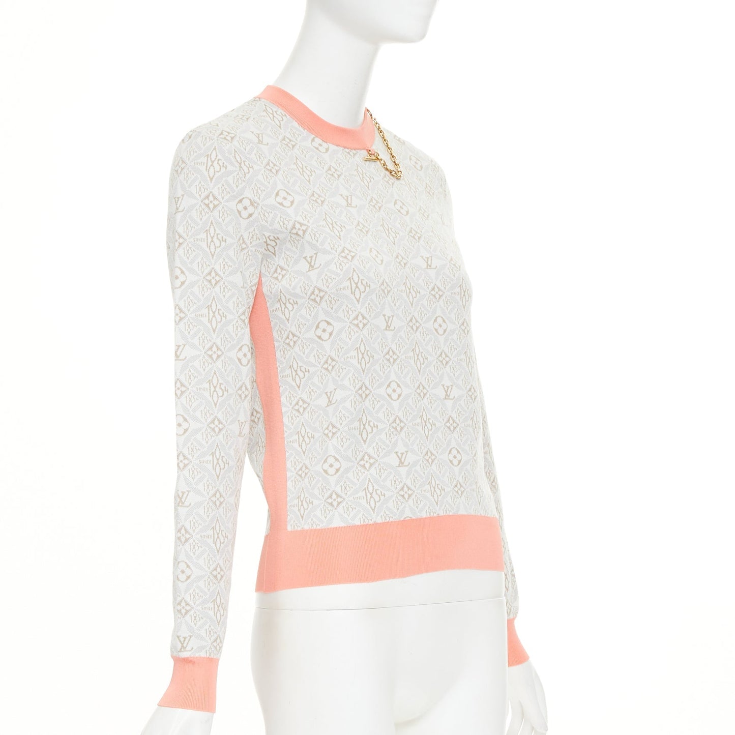 Women's Louis Vuitton monogram silk cotton jacquard sweater