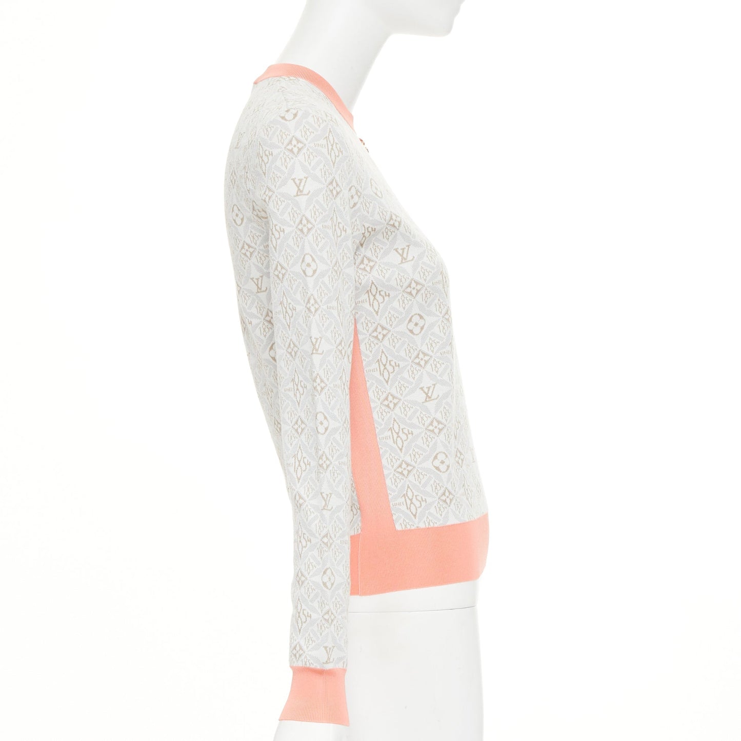 Women's Louis Vuitton monogram silk cotton jacquard sweater