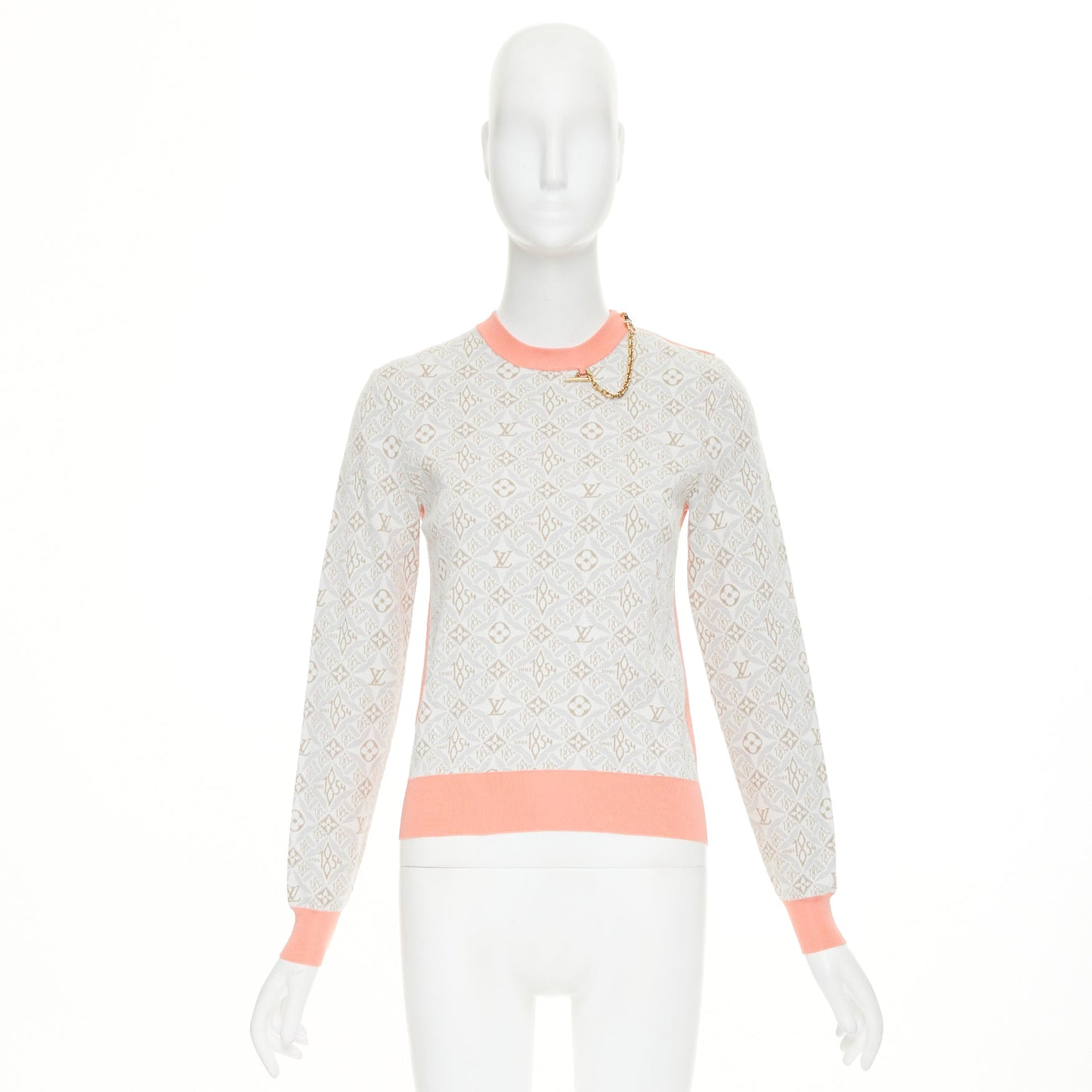 Women's Louis Vuitton monogram silk cotton jacquard sweater