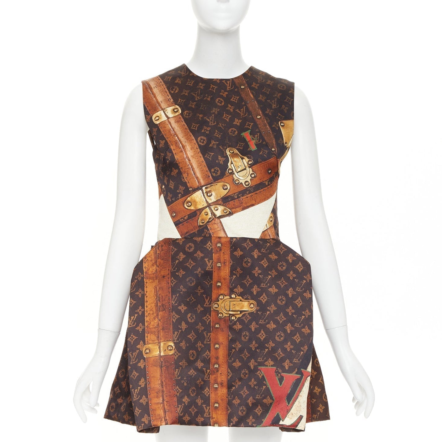 Women's Louis Vuitton Monogram LV Trunk Pleat dress