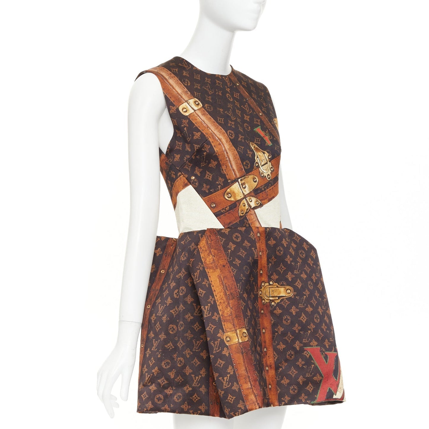 Women's Louis Vuitton Monogram LV Trunk Pleat dress