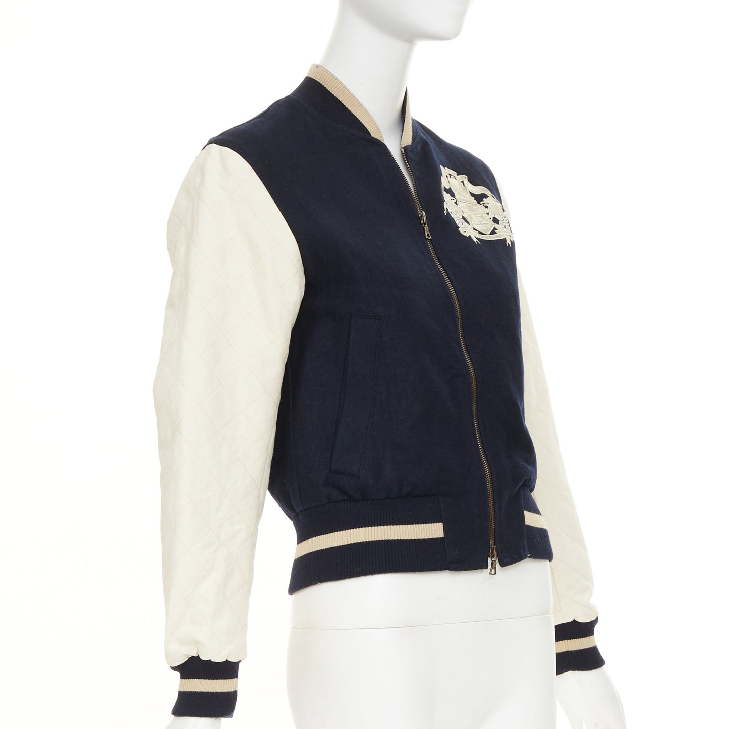 Women's Dries Van Noten embroidered linen wool bomber jacket