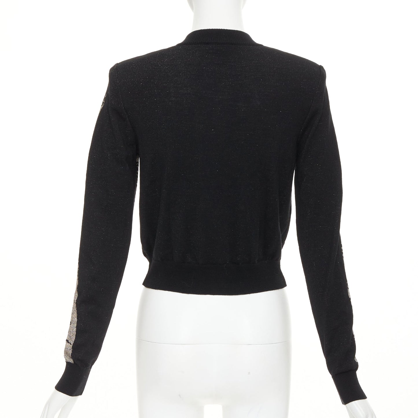 Women's Balmain wool blend metallic graphic cardigan