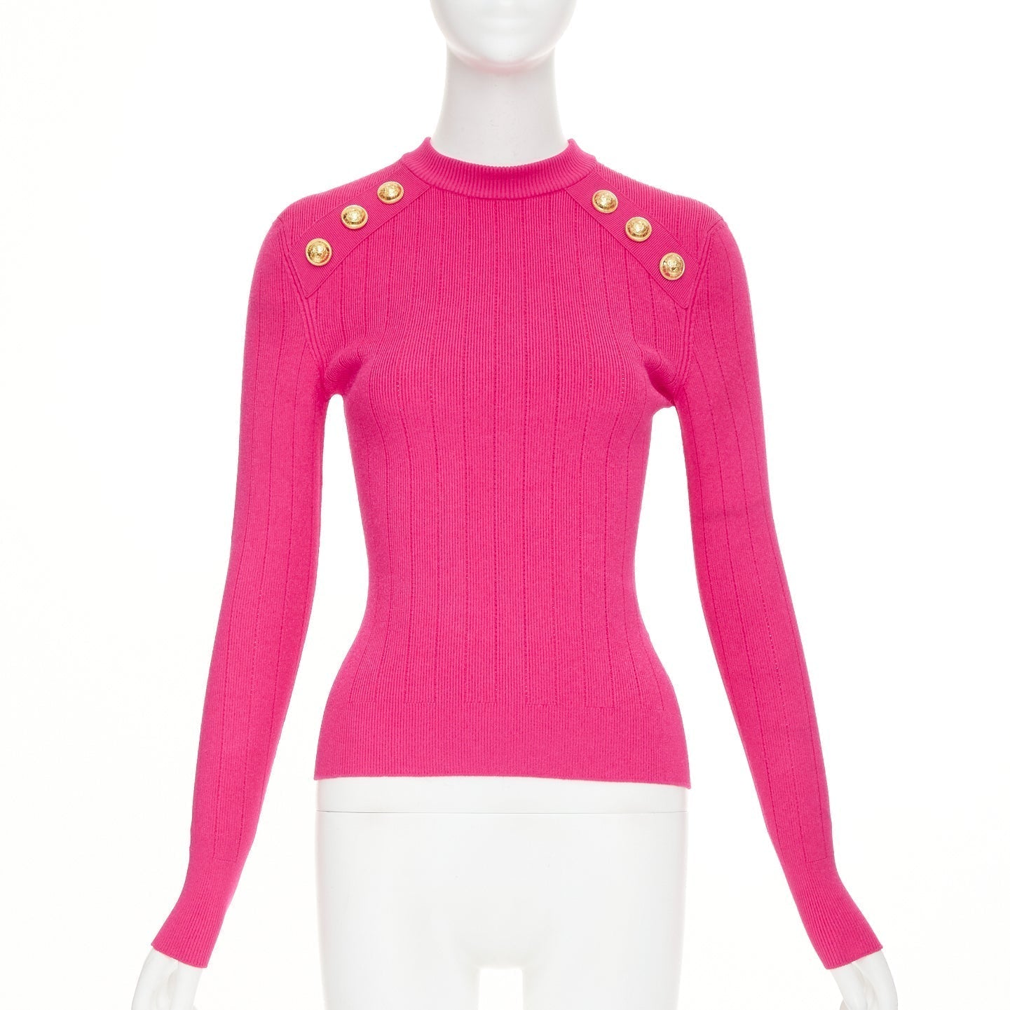 Women's Balmain ribbed crew pullover sweater