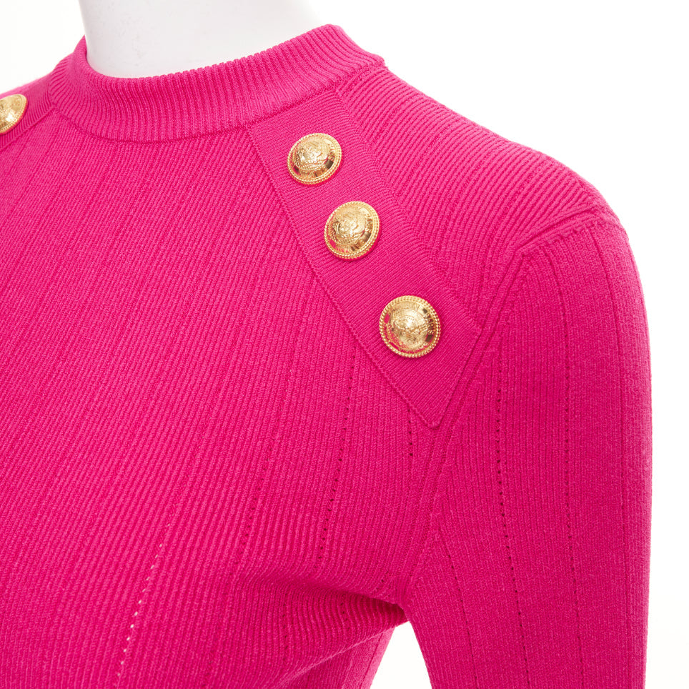 Women's Balmain ribbed crew pullover sweater