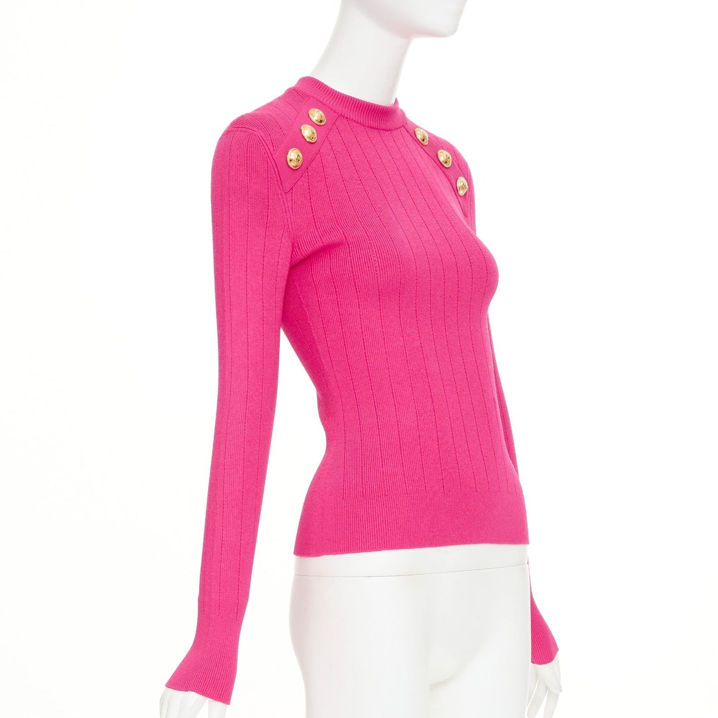 Women's Balmain ribbed crew pullover sweater