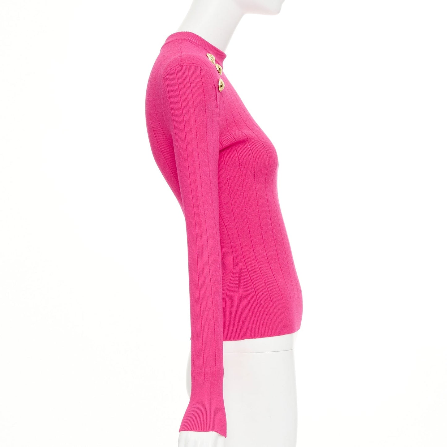 Women's Balmain ribbed crew pullover sweater
