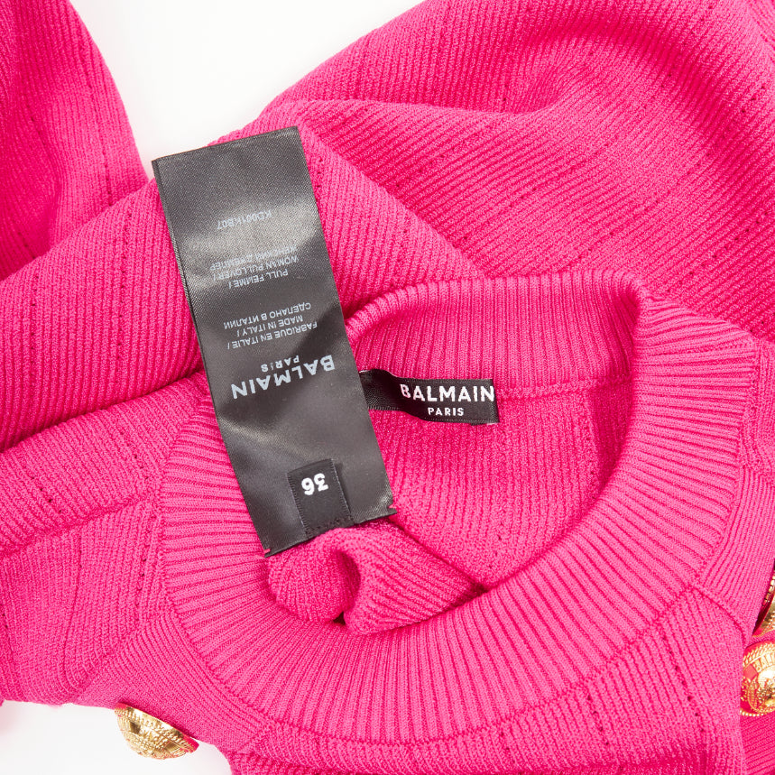 Women's Balmain ribbed crew pullover sweater