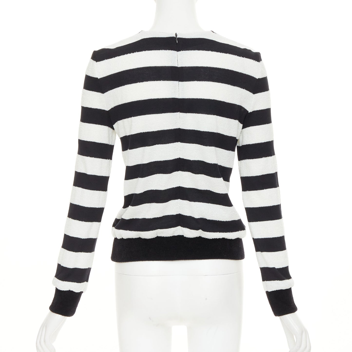 Women's Balmain bold stripes gold lion buttons pullover