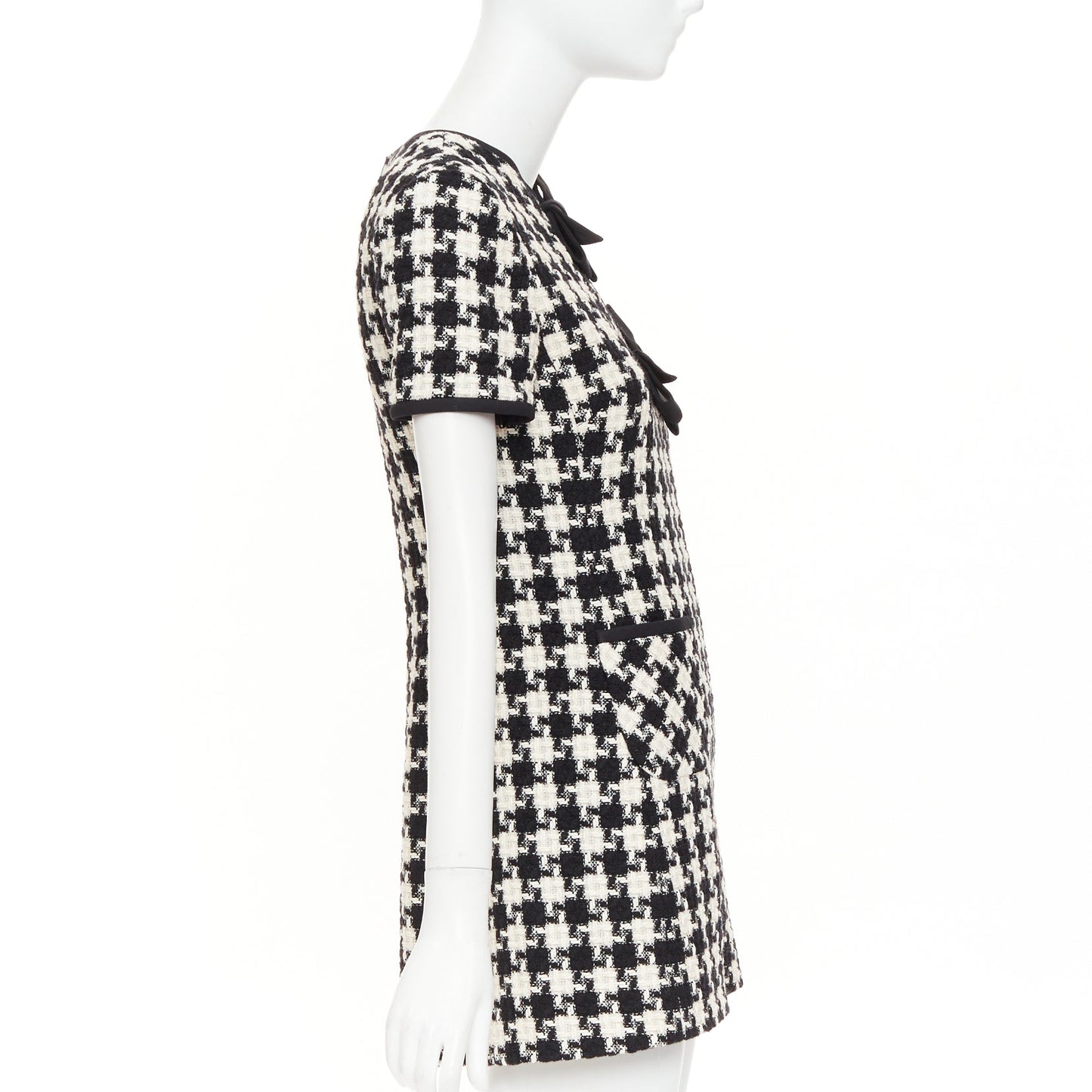 Women's Valentino houndstooth tweed cutout bow mini dress