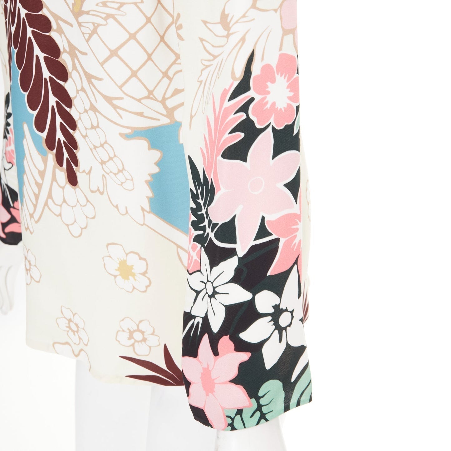 Women's Valentino floral tapestry v neck tunic silk blouse