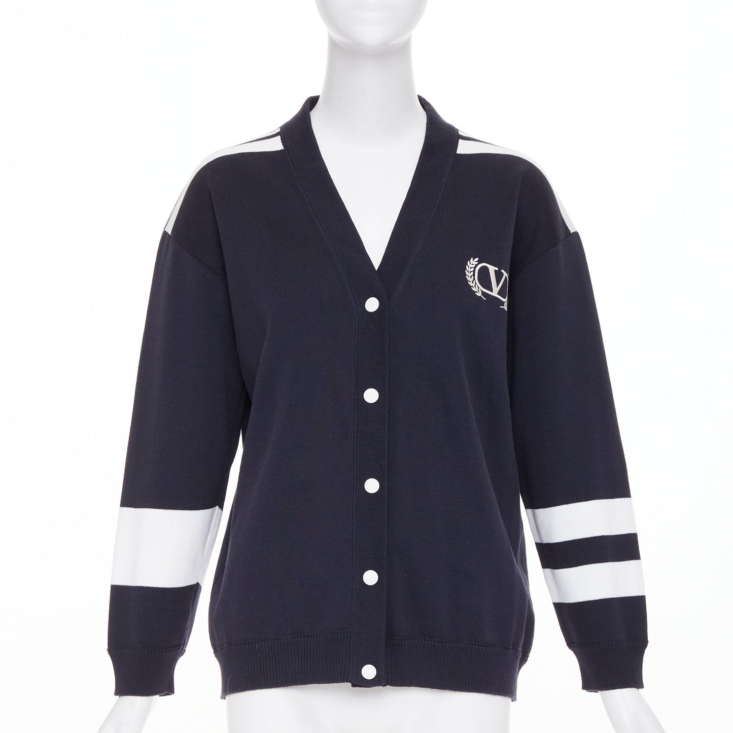 Women's Valentino logo embroidered varsity cardigan