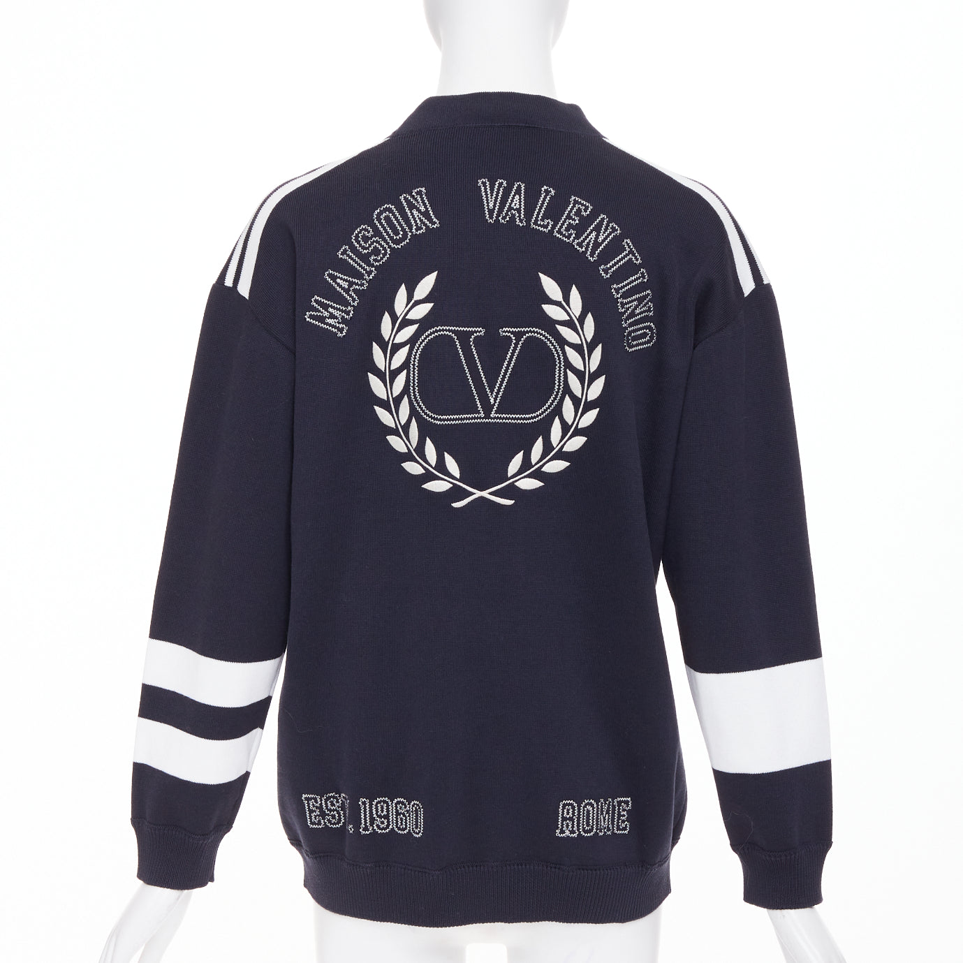 Women's Valentino logo embroidered varsity cardigan