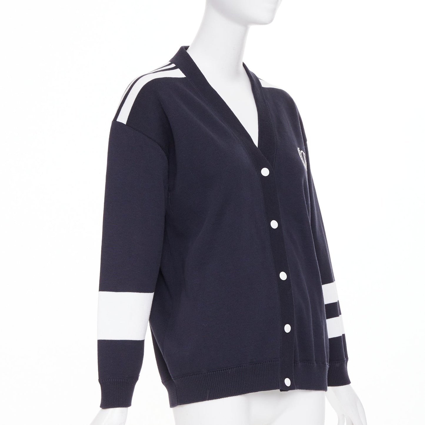 Women's Valentino logo embroidered varsity cardigan