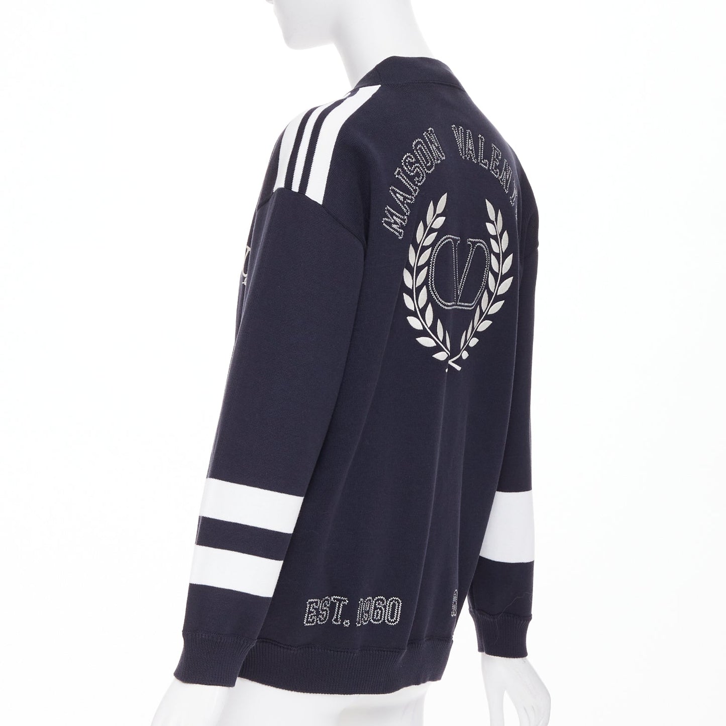 Women's Valentino logo embroidered varsity cardigan