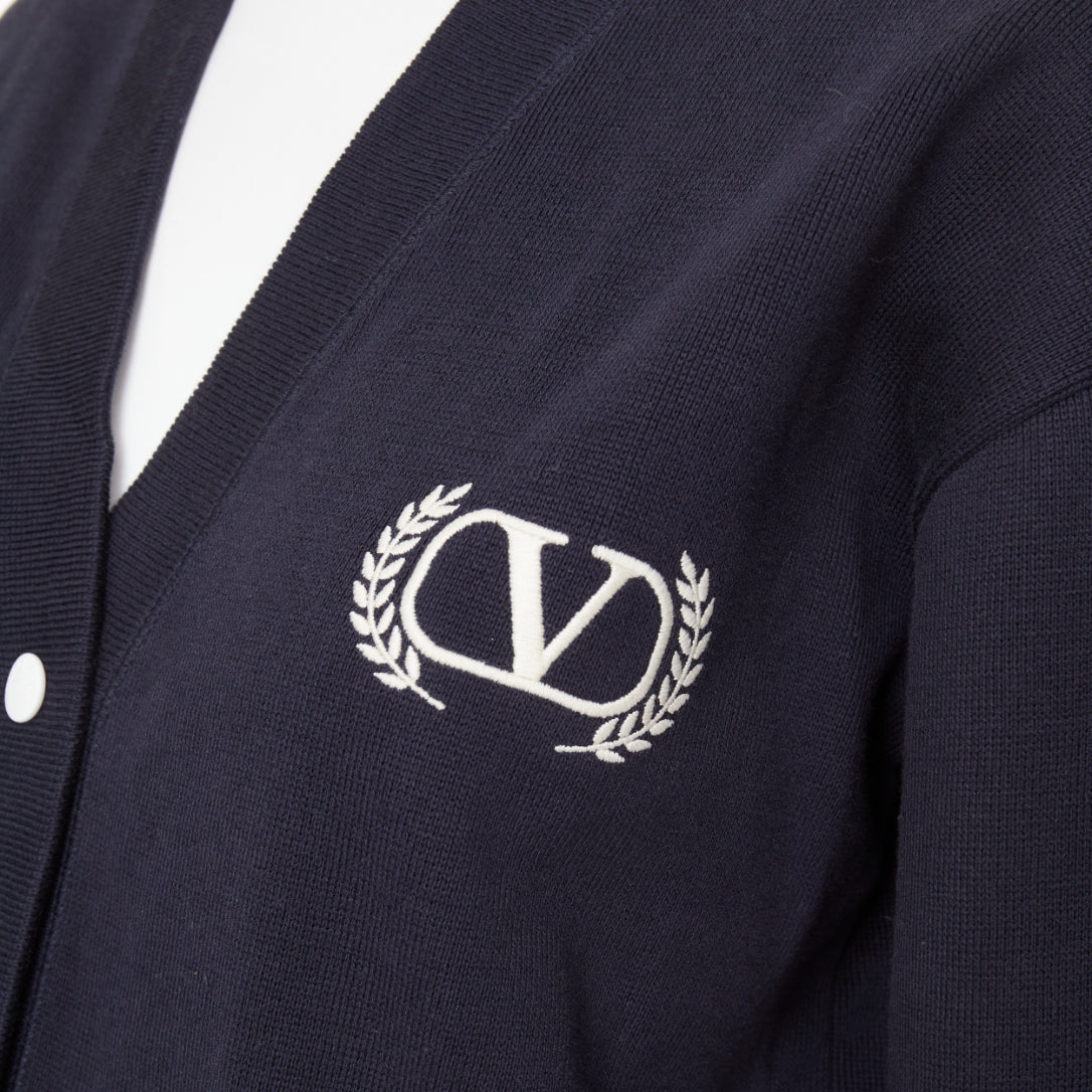 Women's Valentino logo embroidered varsity cardigan