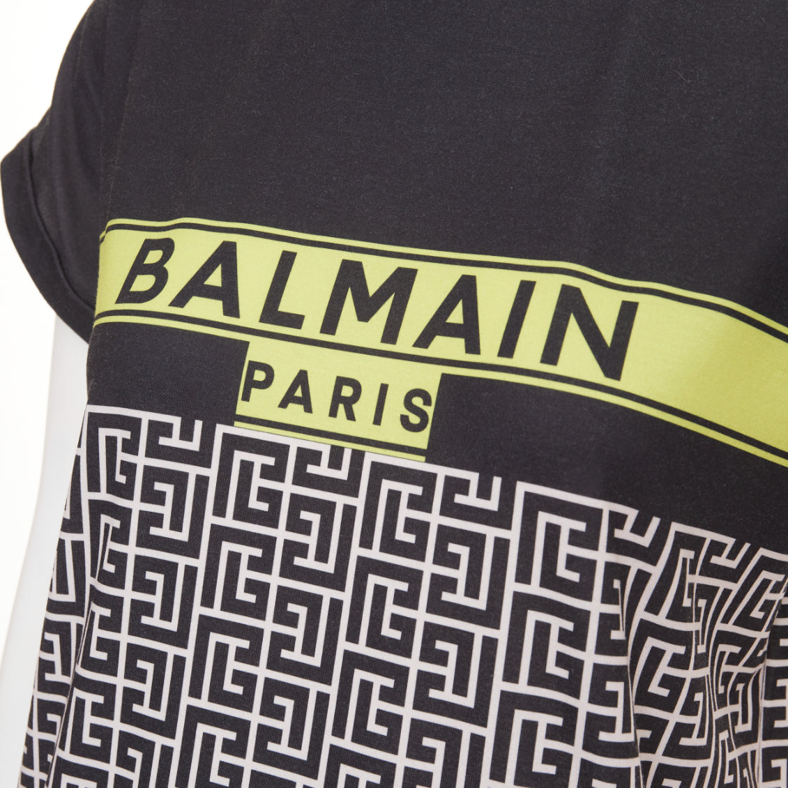 Women's Balmain logo graphic printed rolled sleeves tshirt