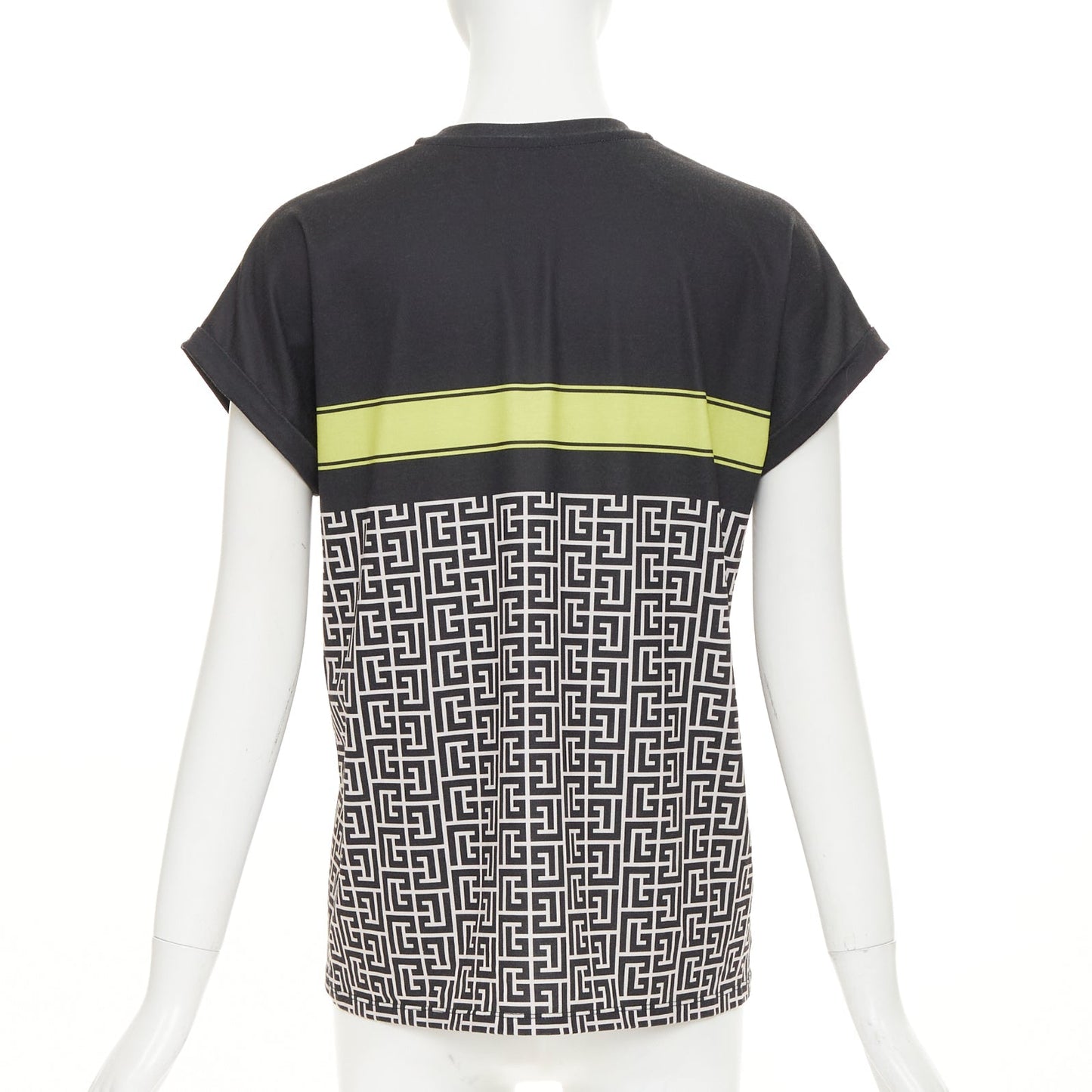Women's Balmain logo graphic printed rolled sleeves tshirt