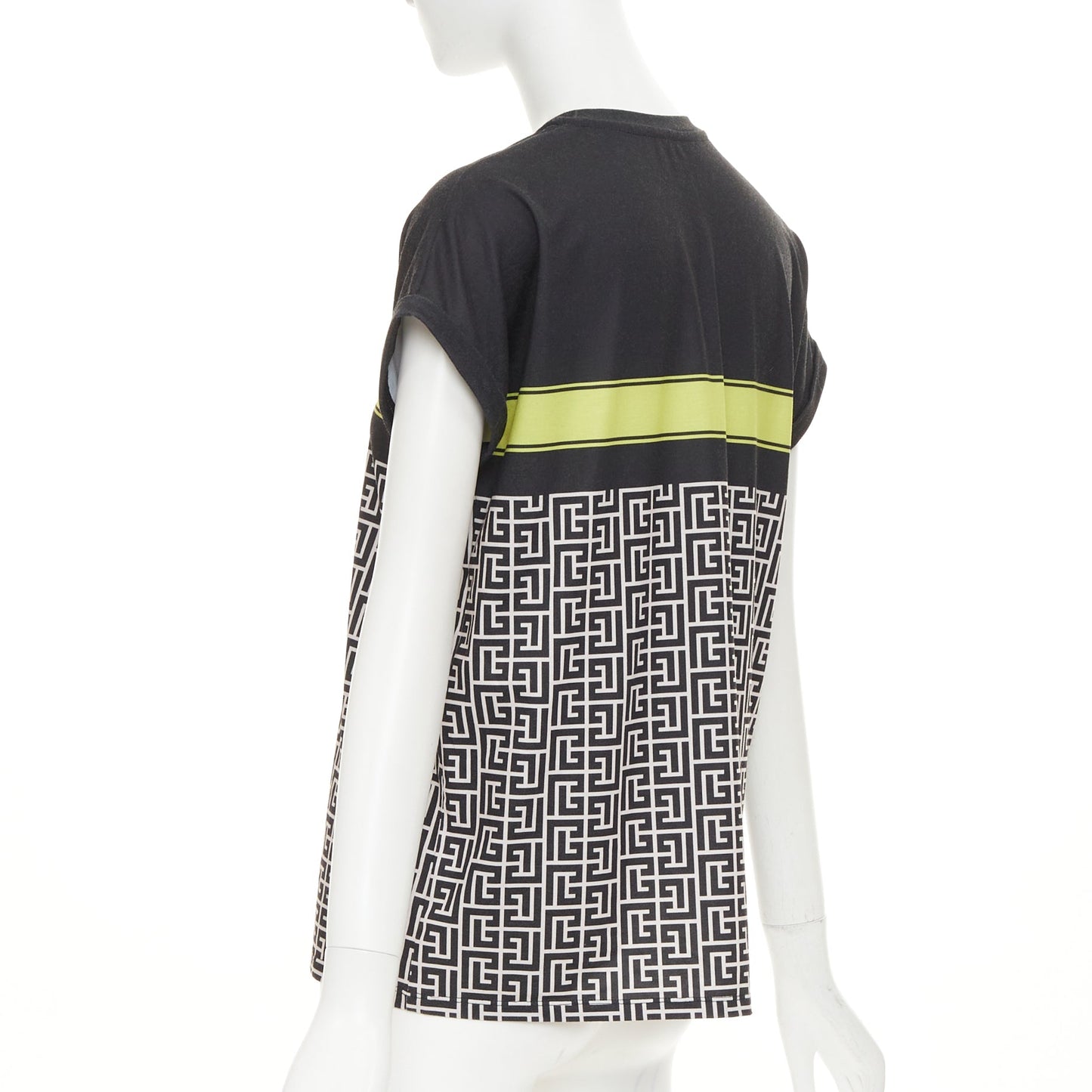 Women's Balmain logo graphic printed rolled sleeves tshirt