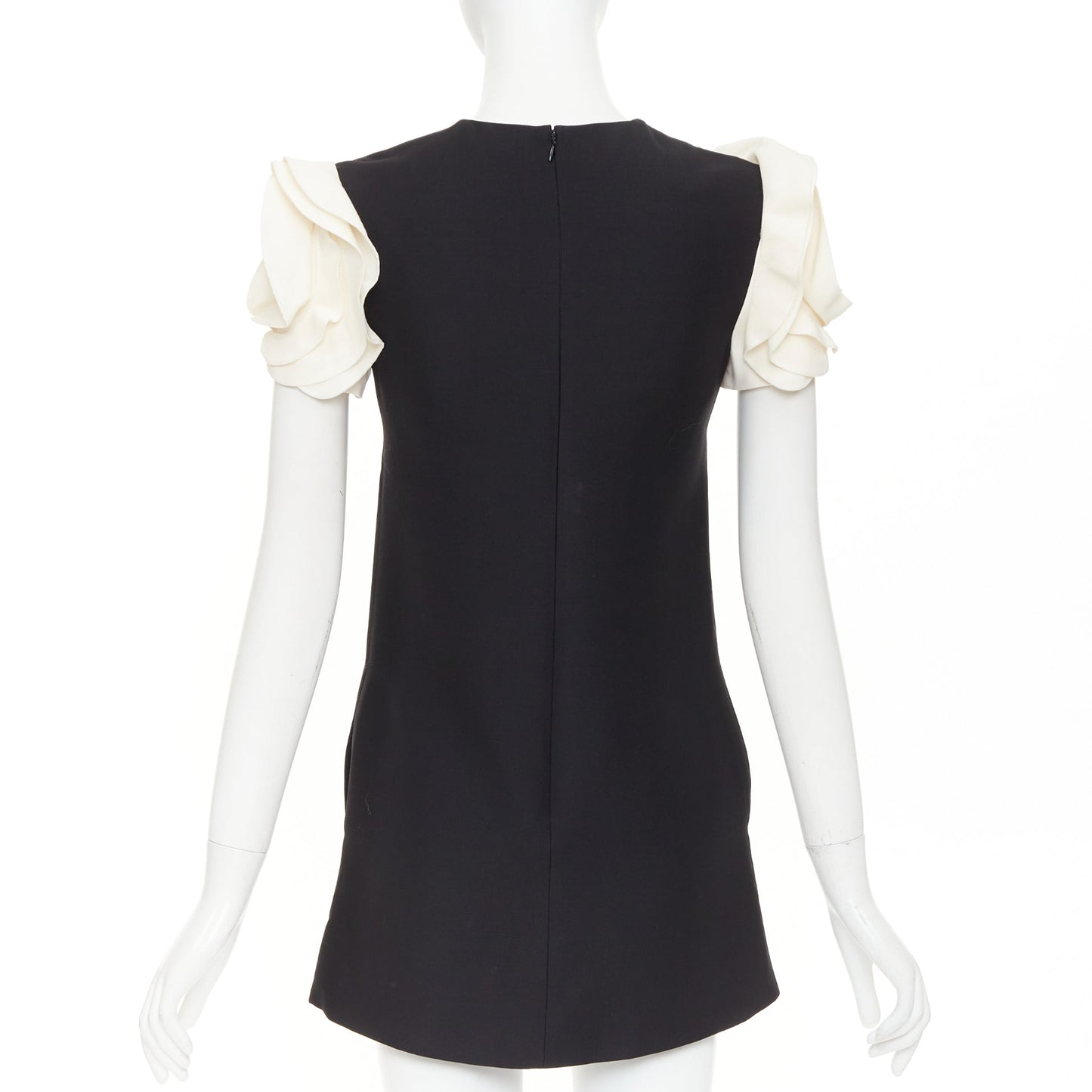 Women's Valentino Crepe Couture rosette floral sleeve dress