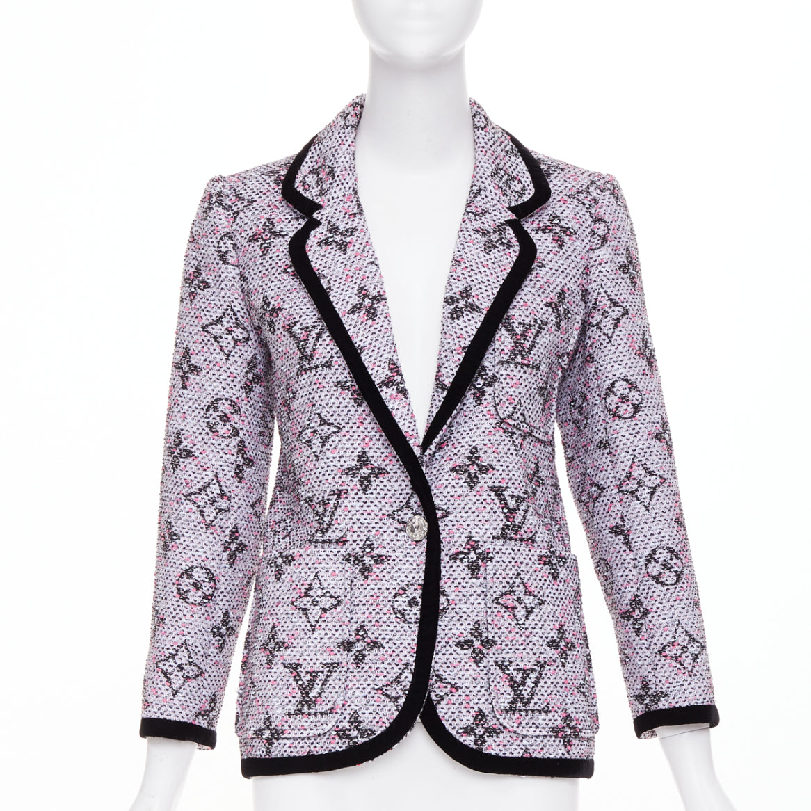 Women's Louis Vuitton Monogram Preppy velvet trim blazer