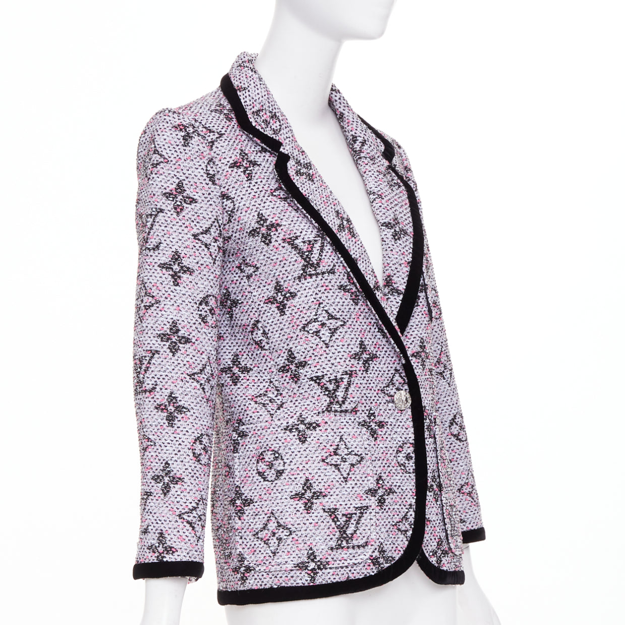 Women's Louis Vuitton Monogram Preppy velvet trim blazer