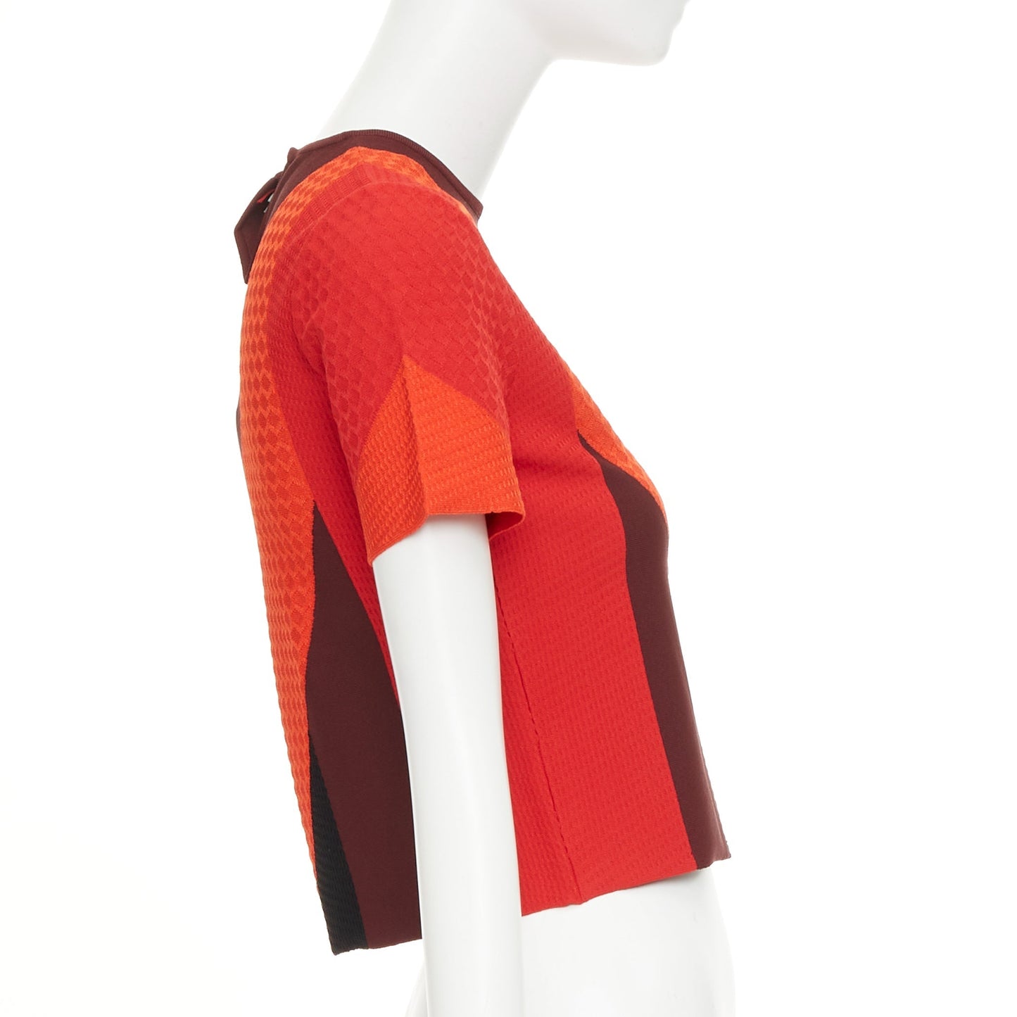 Women's Alexander McQueen colorblock short sleeve crop knit top