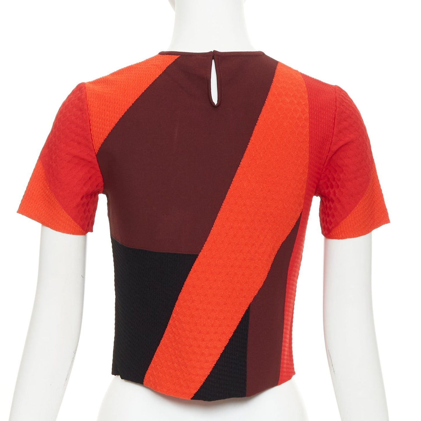 Women's Alexander McQueen colorblock short sleeve crop knit top