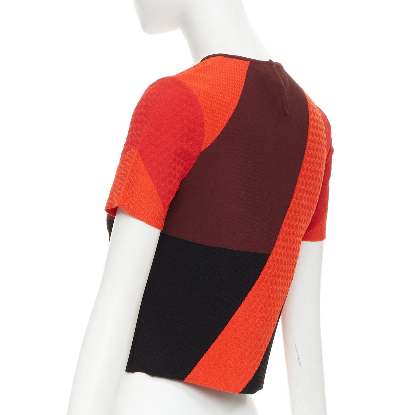 Women's Alexander McQueen colorblock short sleeve crop knit top