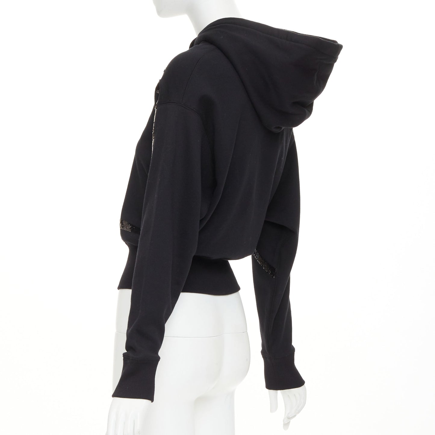 Women's Valentino cotton blend logo sequin cropped hoodie