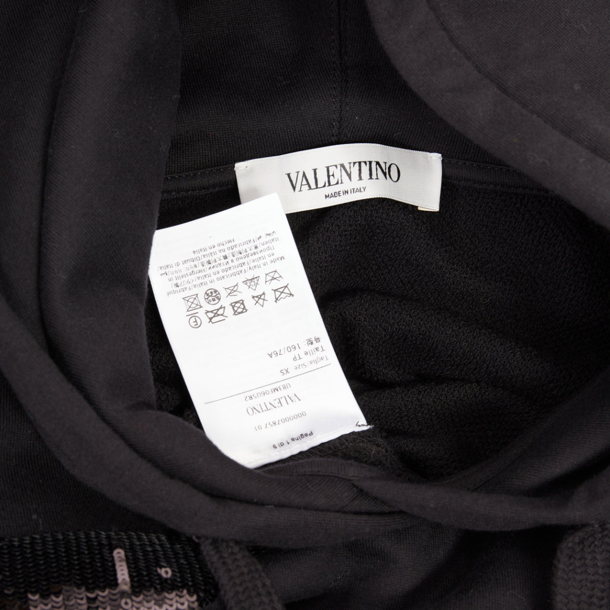 Women's Valentino cotton blend logo sequin cropped hoodie