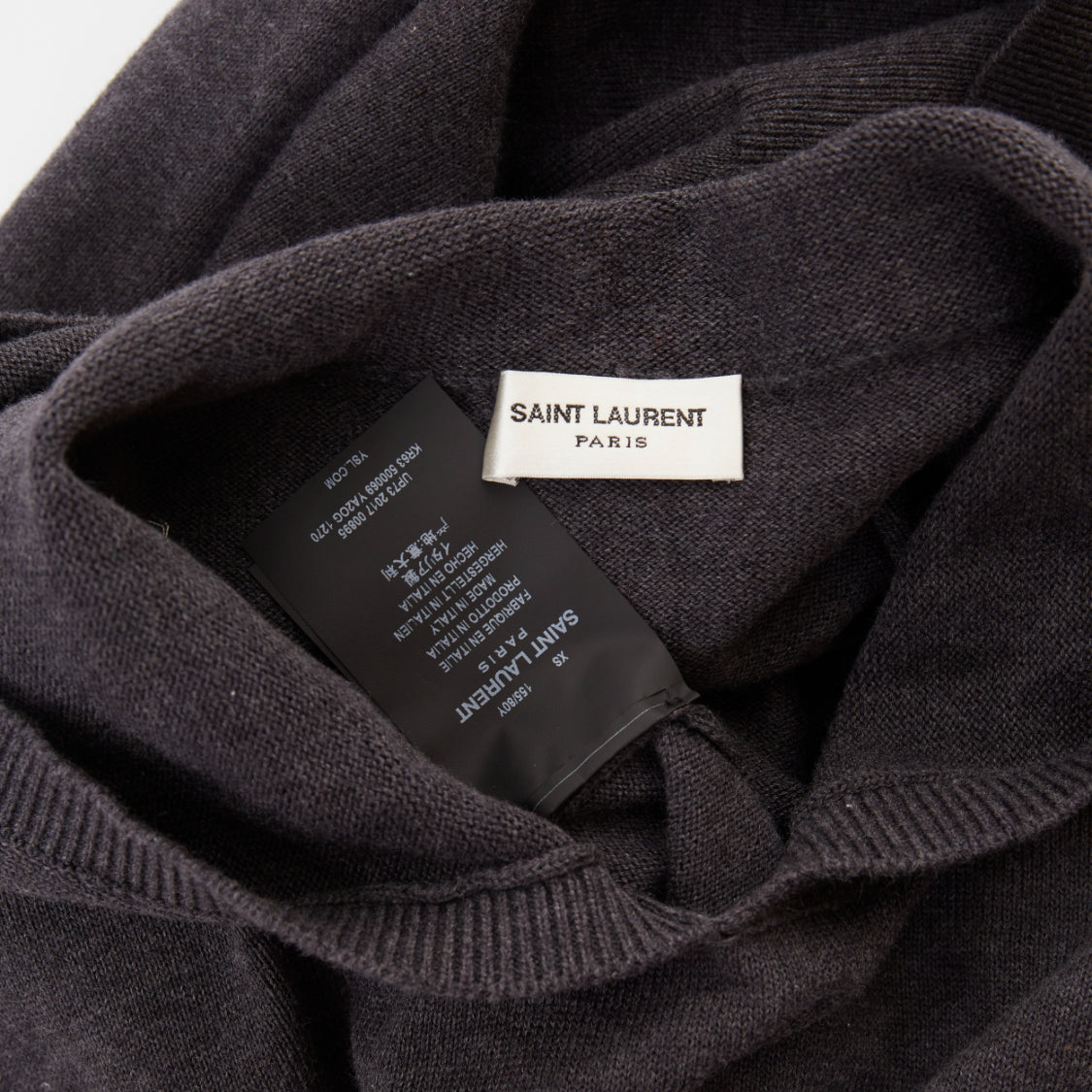 Women's Saint Laurent lightning bolt logo stud hooded sweater