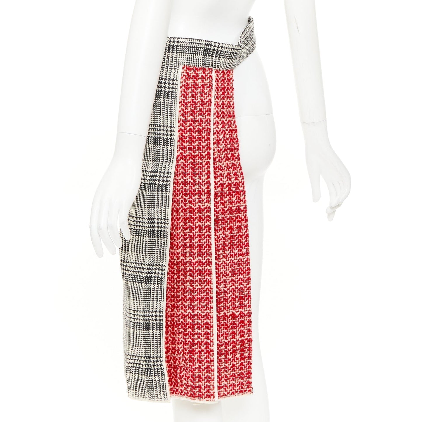 Women's Prada Glen check virgin houndstooth wool tweed skirt