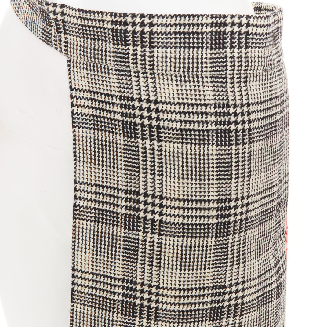 Women's Prada Glen check virgin houndstooth wool tweed skirt