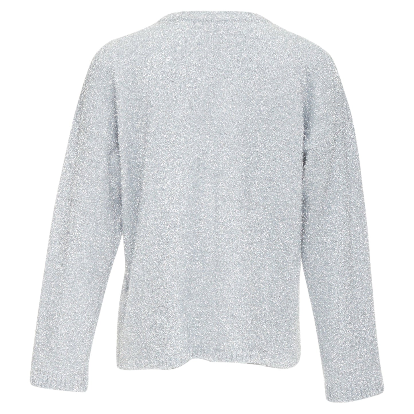 Women's Off White Virgil Abloh silver lurex graffiti wide sweater