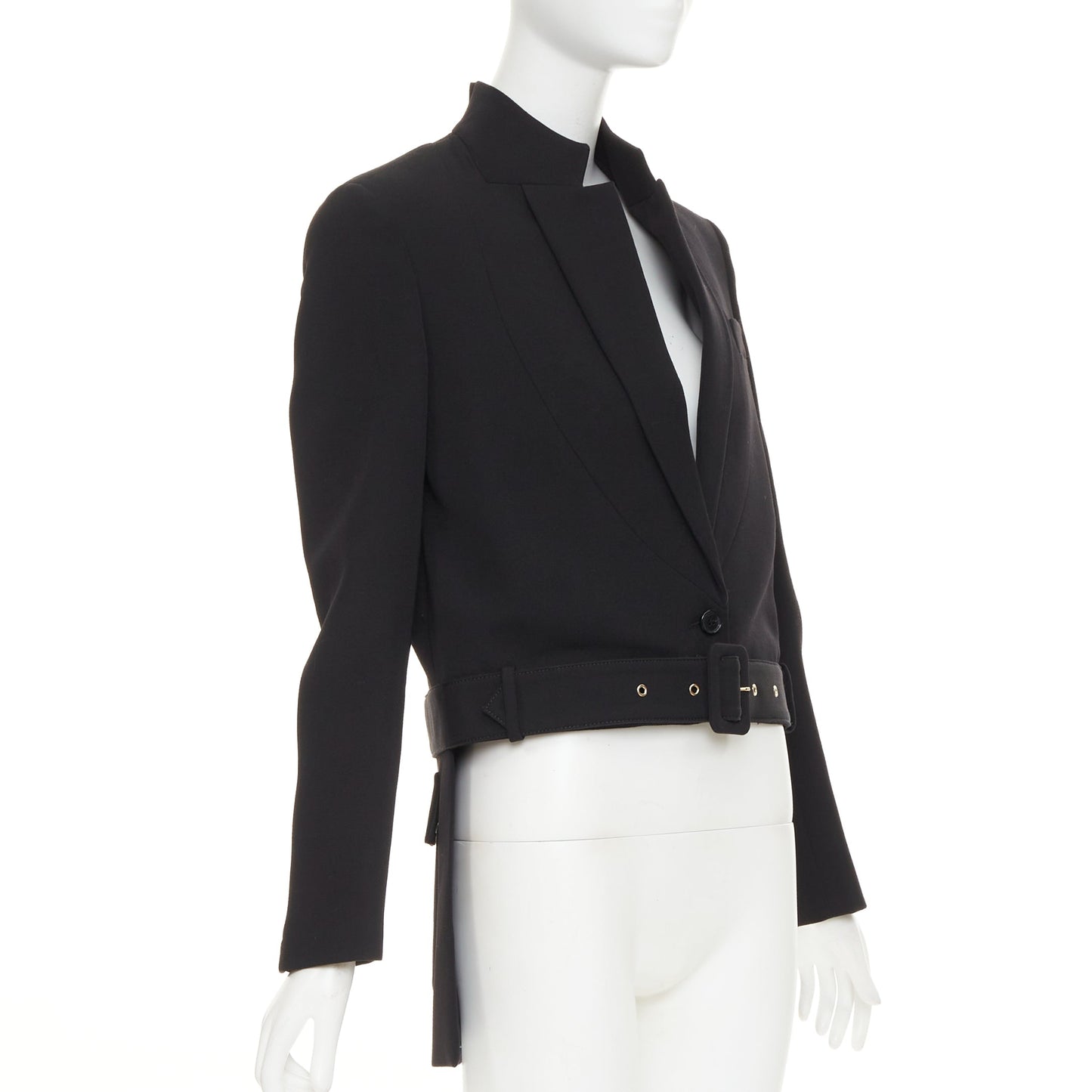 Women's Givenchy wool belted high low tailcoat jacket