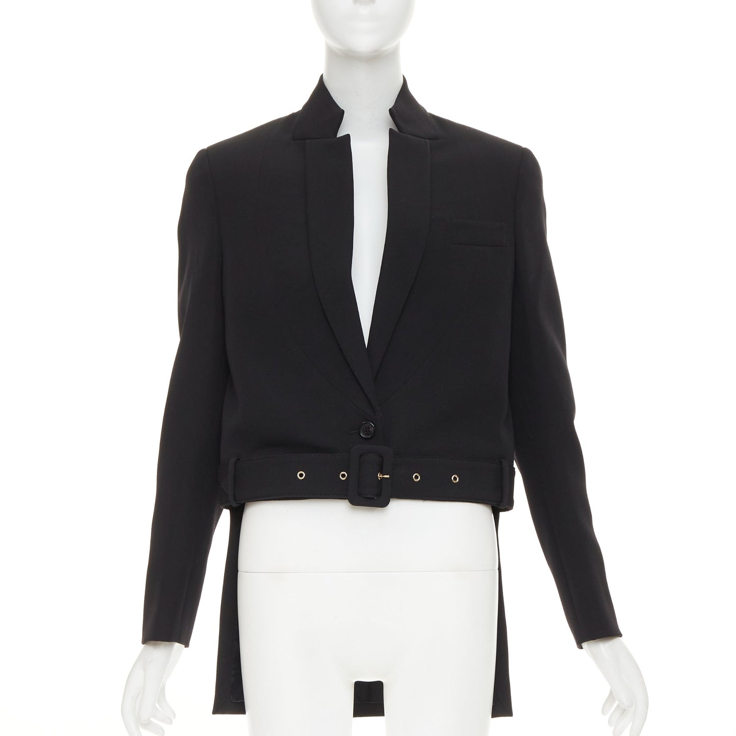 Women's Givenchy wool belted high low tailcoat jacket