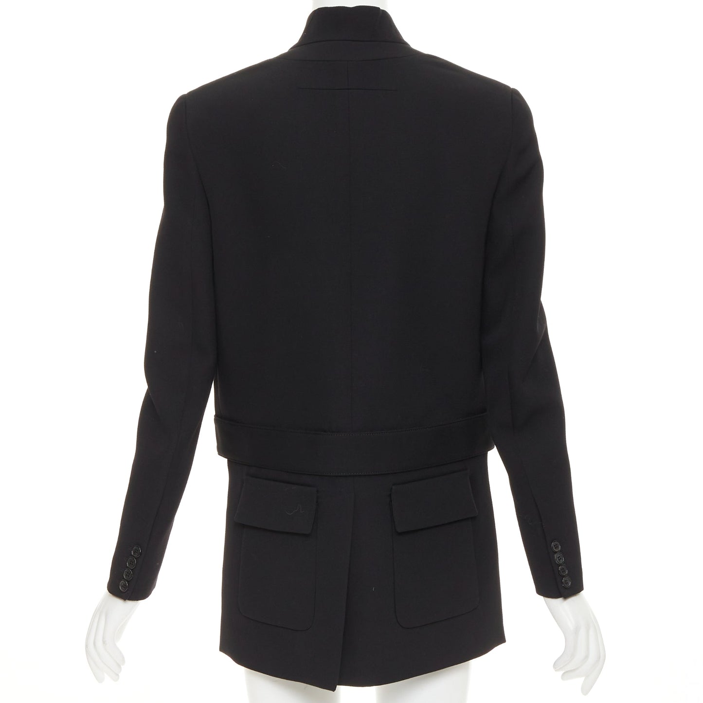 Women's Givenchy wool belted high low tailcoat jacket