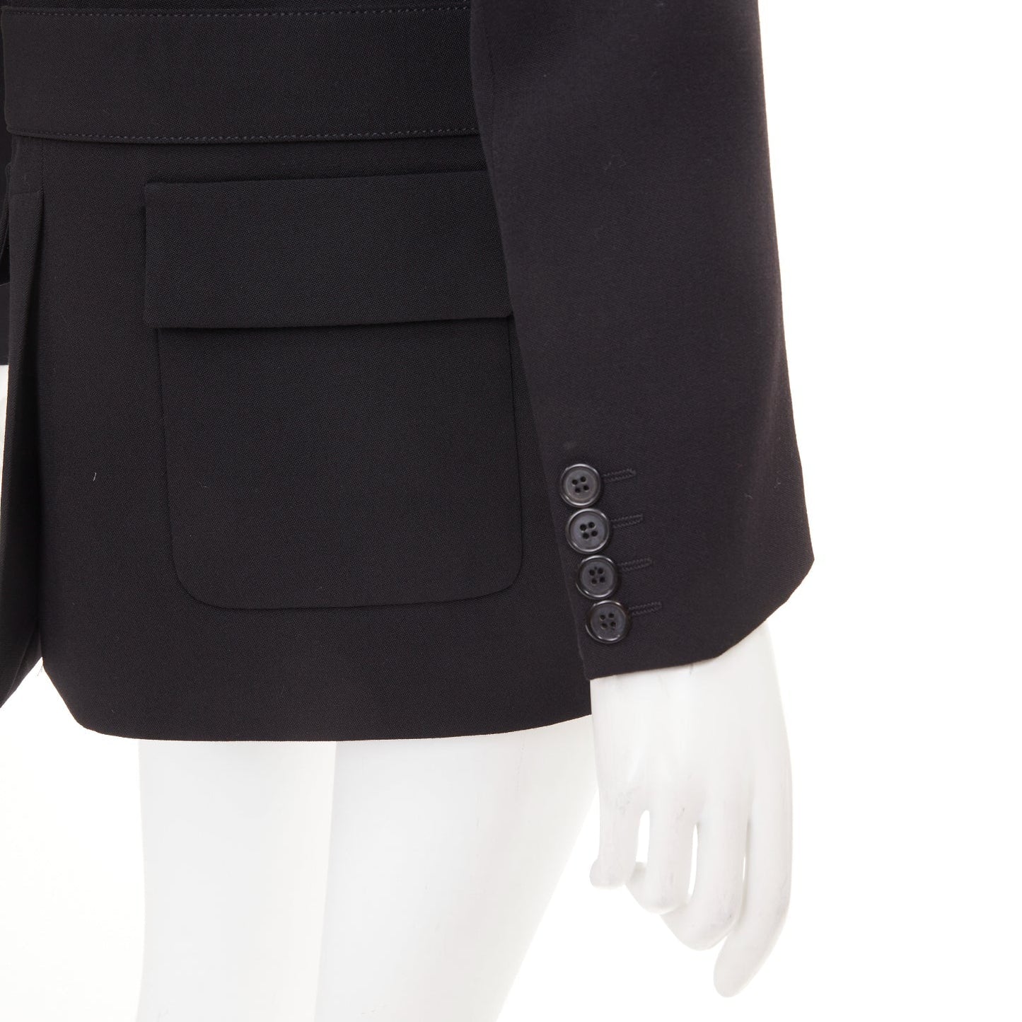 Women's Givenchy wool belted high low tailcoat jacket