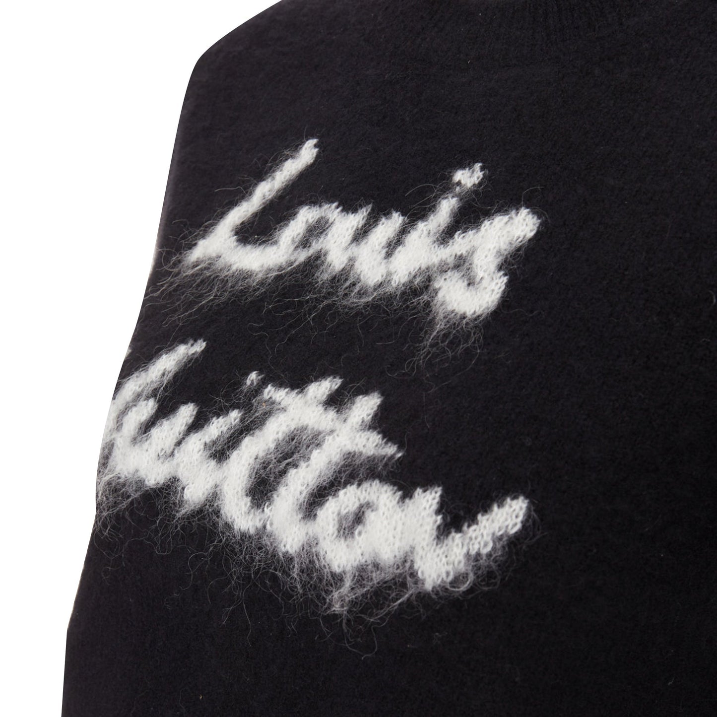 Women's Louis Vuitton logo wool blend fluffy crew sweater